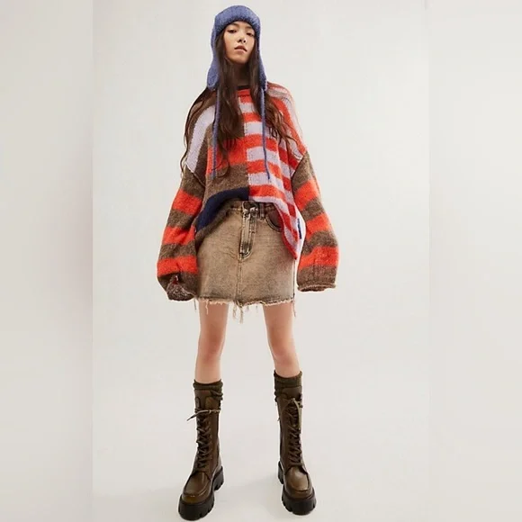 20-Free People Caravelli Splice Pullover -Oversized - Picture 1 of 6